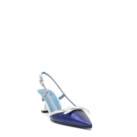 Slingback Festa IAMY in pelle blu e argento