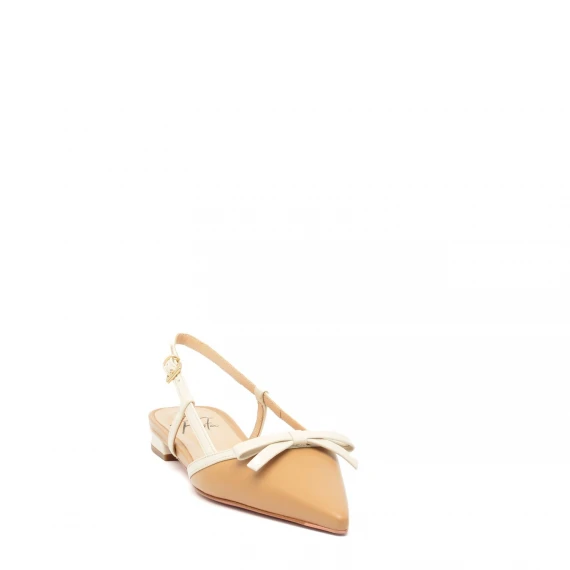 Slingback Festa ARIS in pelle beige e bianco 