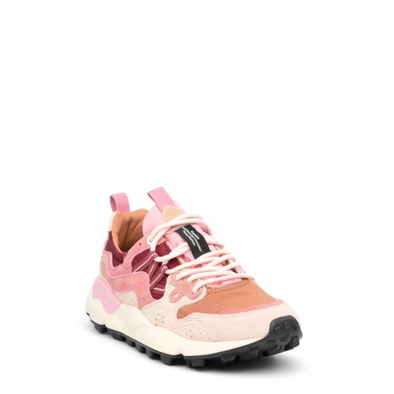 Sneakers Flower Mountain 2M85 in camoscio e tessuto rosa 