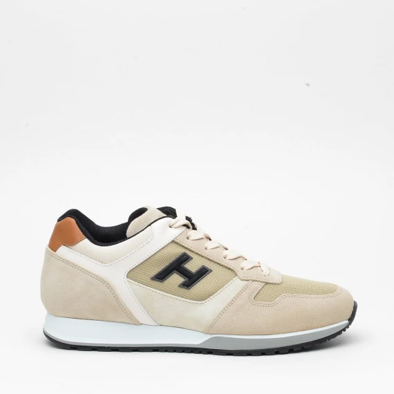 Sneakers Hogan H321 in pelle scamosciata beige 