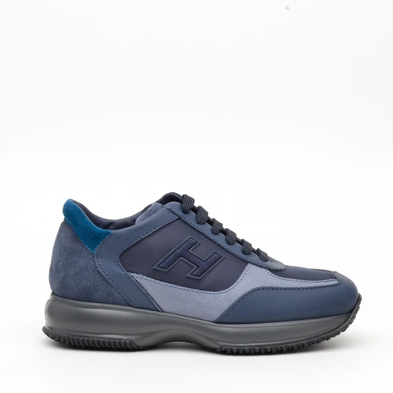 Sneakers Hogan INTERACTIVE  in pelle e camoscio blu - Taglia 7½ - Hogan