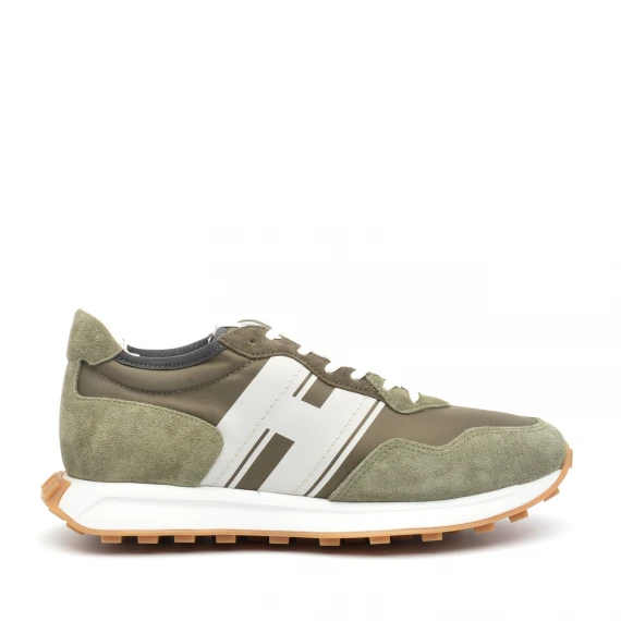 Sneakers Hogan H601 in camoscio verde 