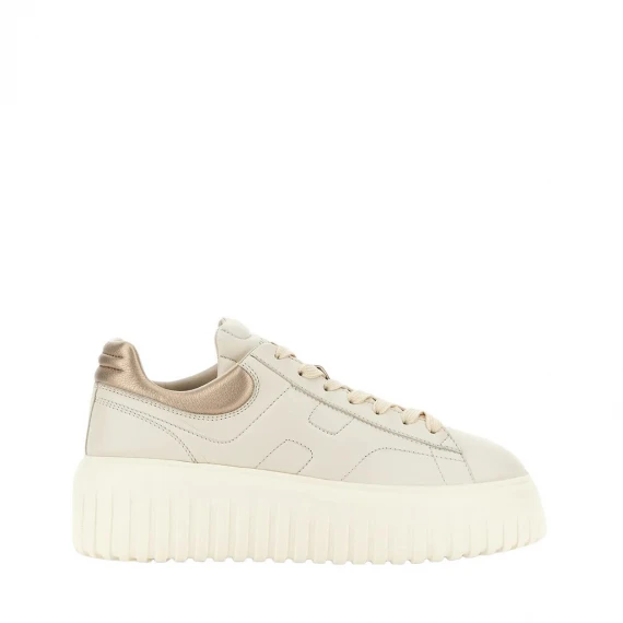 Sneakers Hogan H-Stripes in pelle bianco avorio