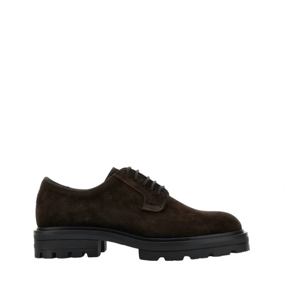 Stringata Hogan H673 in pelle scamosciata marrone