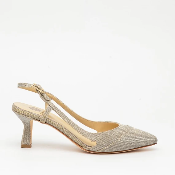 Slingback L'Arianna CH1603 in tessuto lurex oro