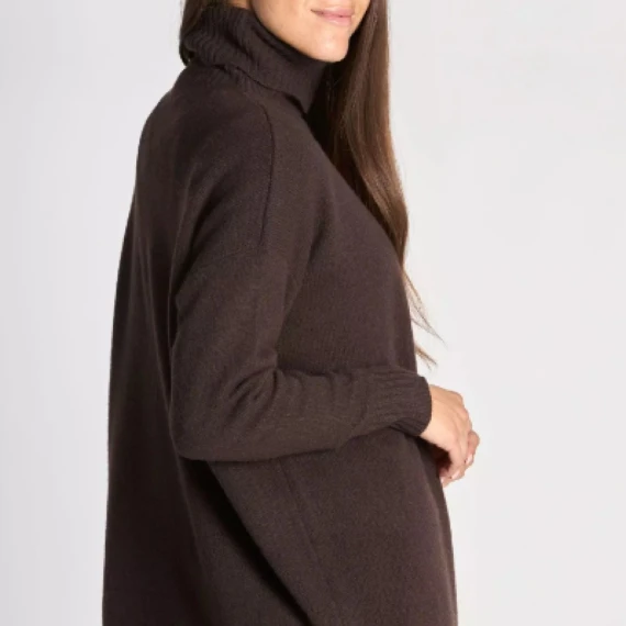 Maglione dolcevita Niù 714 in lana e cashmere marrone