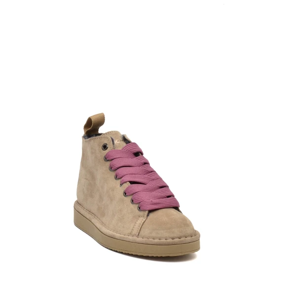 Polacchino Panchic P01  in camoscio beige e rosa