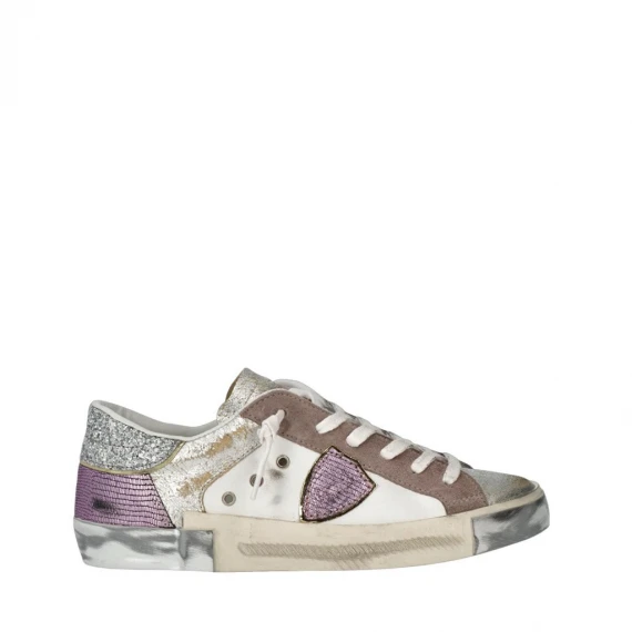 Sneakers Philippe Model PRLD in pelle argento