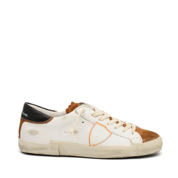 Sneakers Philippe Model PRLU in pelle bianco e nero