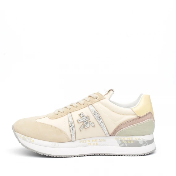 Sneakers Premiata CONNY in camoscio e tessuto beige