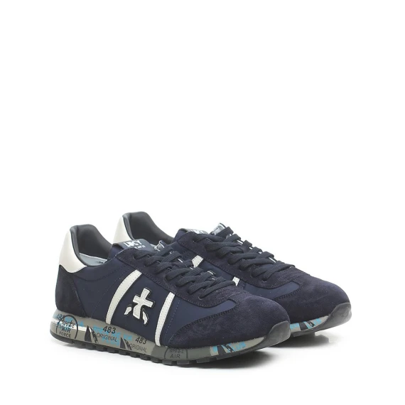 Sneakers Premiata LUCY  in camoscio e tessuto blu