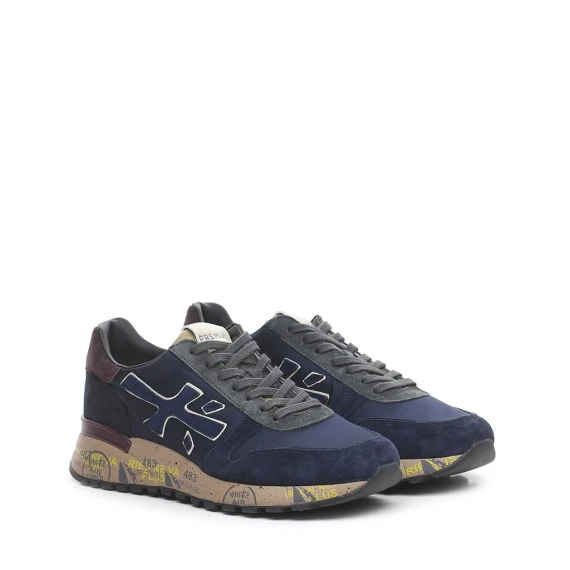 Sneakers Premiata MICK in camoscio e tessuto blu