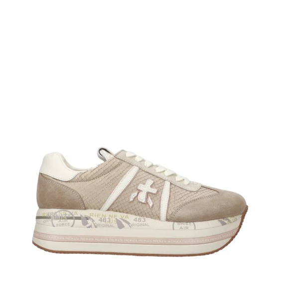 Sneakers Premiata BETH in camoscio beige