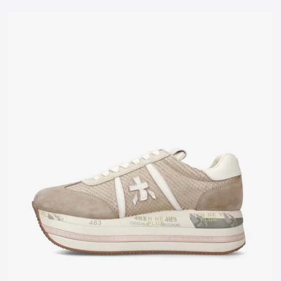 Sneakers Premiata BETH in camoscio beige