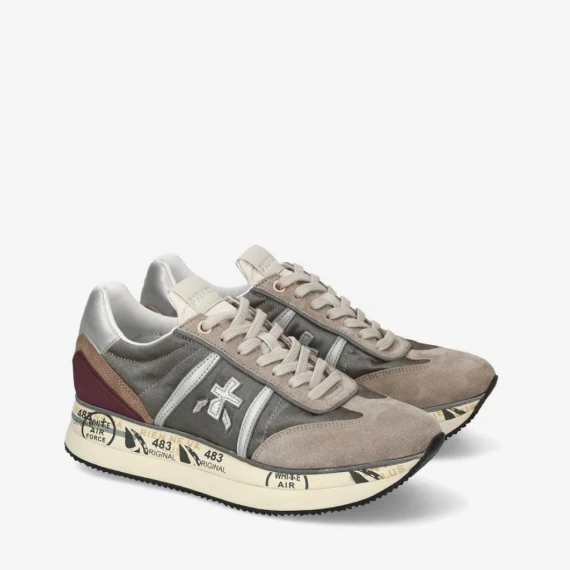 Sneakers Premiata CONNY 6979 in camoscio e tessuto beige