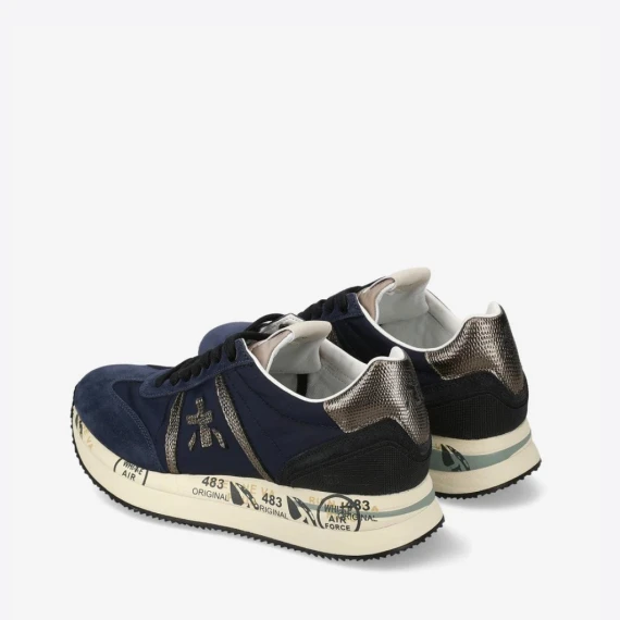 Sneakers Premiata CONNY 6981 in camoscio e tessuto blu