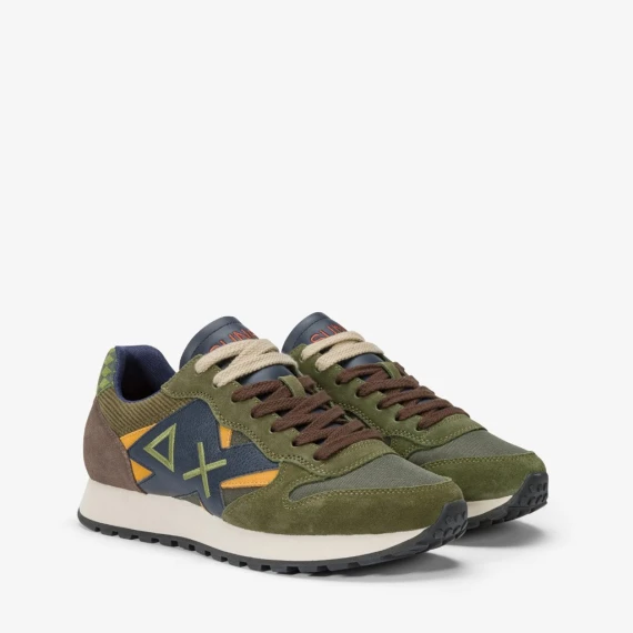 Sneakers Sun68 Z44117 74  in camoscio verde militare