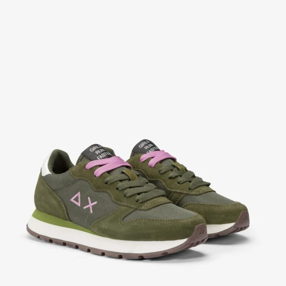 Sneakers Sun68 Z44201 in camoscio verde