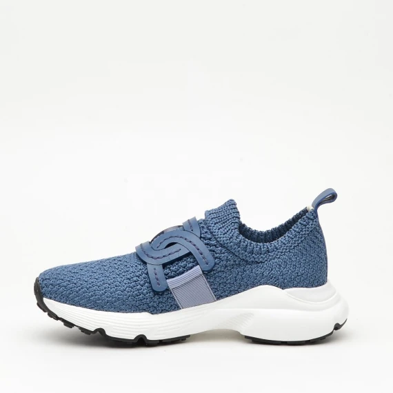 Sneakers Tod's Slip on in cotone stretch blu 