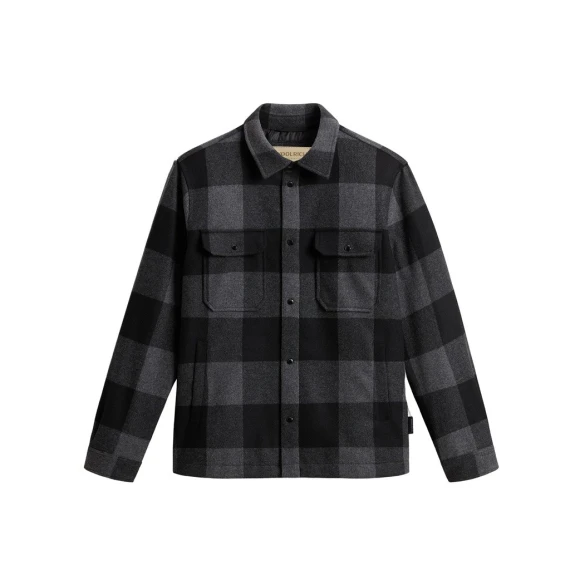 Giacca camicia Woolrich 0159 in lana grigio