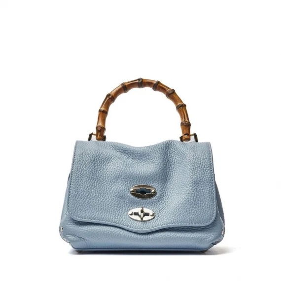 Borsa Zanellato POSTINA BAMBOO BABY  in pelle azzurro