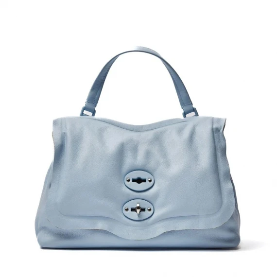 Borsa Zanellato POSTINA PILLOW S  in pelle azzurro