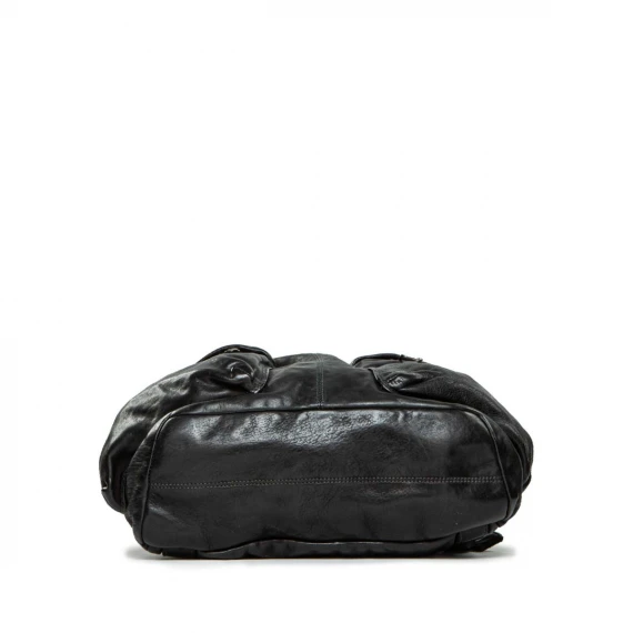 zaino YOSEPH con tasche esterne in pelle nera