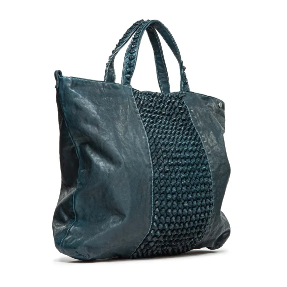 maxi shopper BRIGIDA in pelle blu