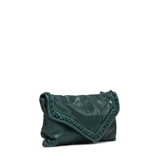 clutch NICOLE in pelle verde