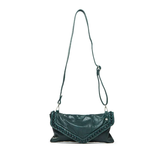 clutch NICOLE in pelle verde