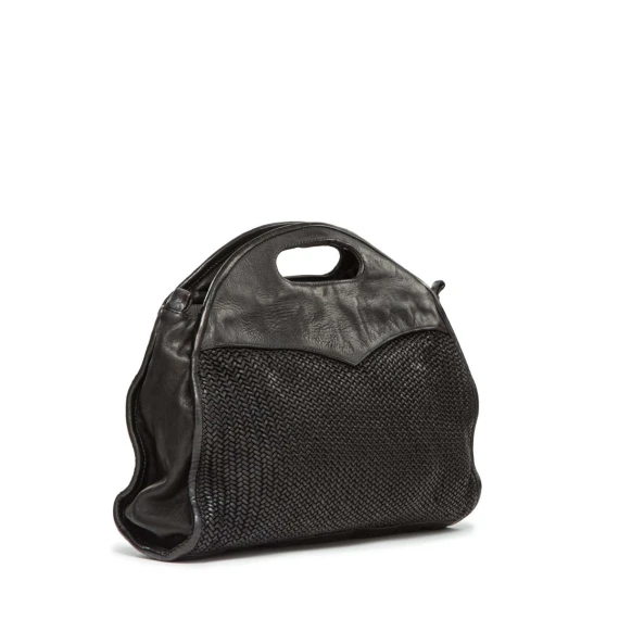 shopper GISELLA MESH in pelle nera