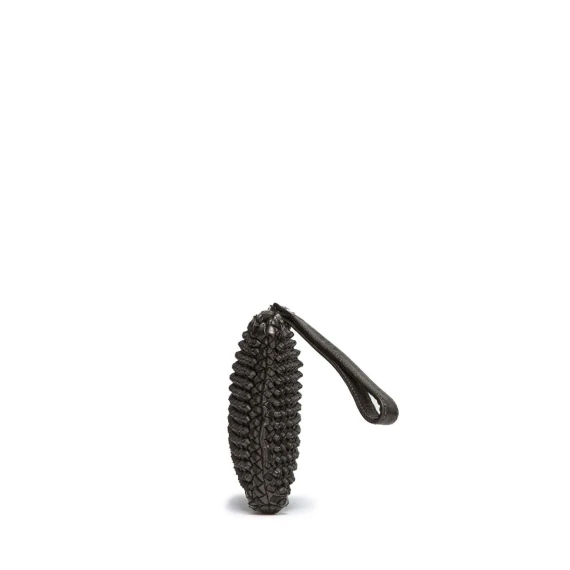 clutch GEA STUD in pelle nera