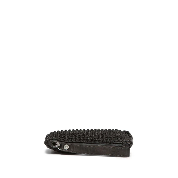 clutch GEA STUD in pelle nera