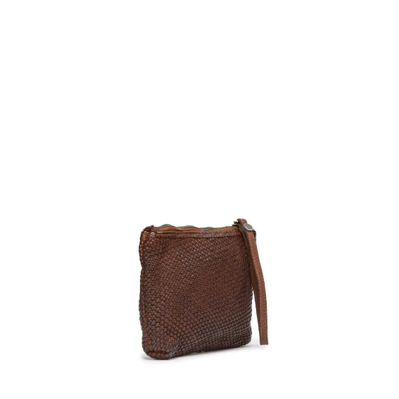 clutch MINI GEA in pelle castagna