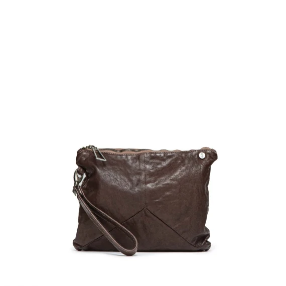 clutch POLLY NEW in pelle dark taupe