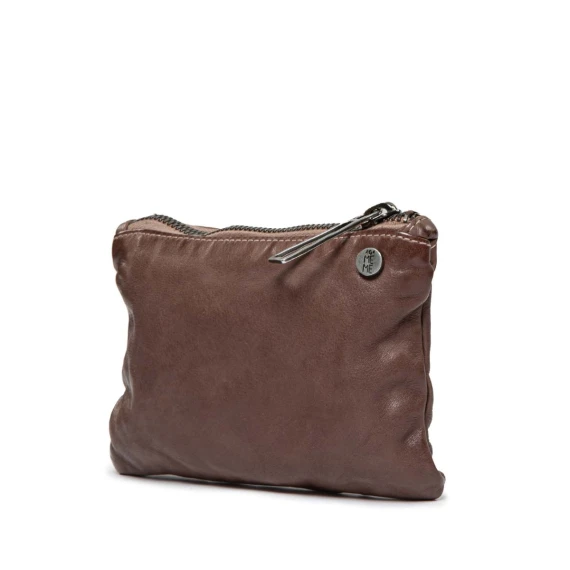 clutch ATHENA in pelle dark taupe