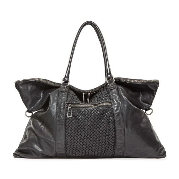 shopper GINEVRA MESH in pelle nera