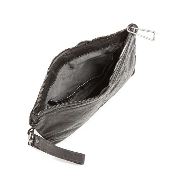 clutch POLLY NEW in pelle nera