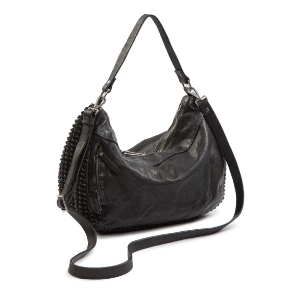 borsa nodi in pelle nera