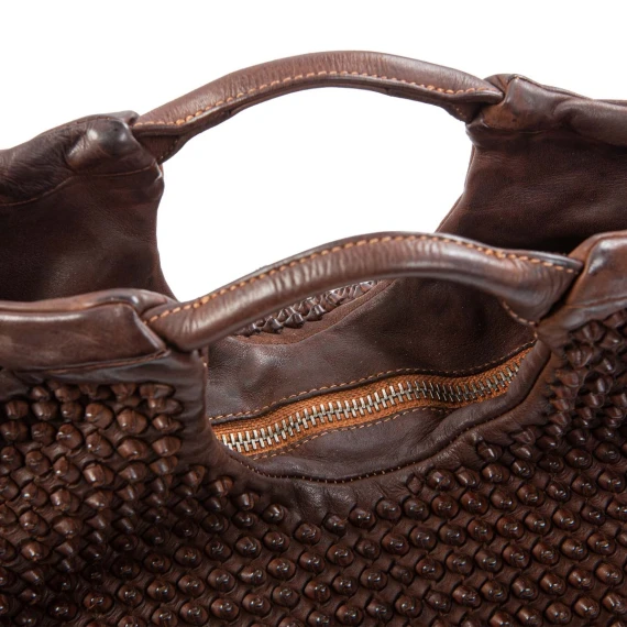 shopper SUSY in pelle castagna