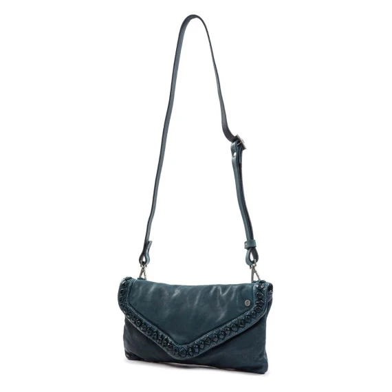 clutch NICOLE nodi in pelle pavone