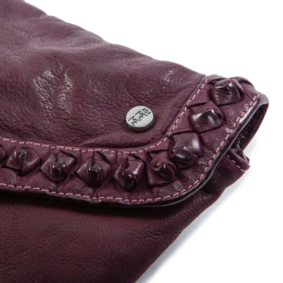 clutch NICOLE nodi in pelle amarone