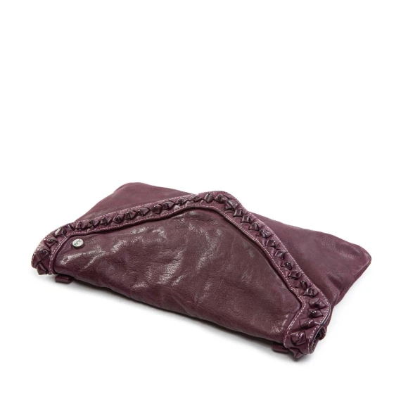 clutch NICOLE nodi in pelle amarone