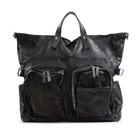 shopper FURIO tasche esterne in pelle nera