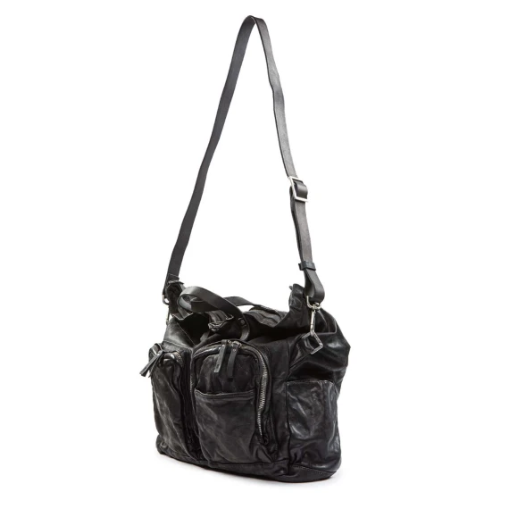 shopper FURIO tasche esterne in pelle nera