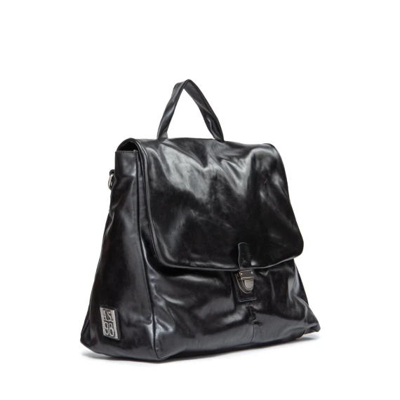 cartella in pelle spazzolata nera