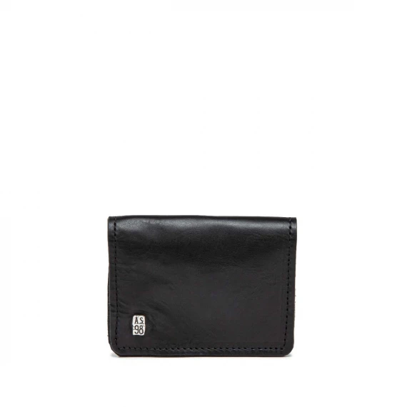 portatessere in pelle nera