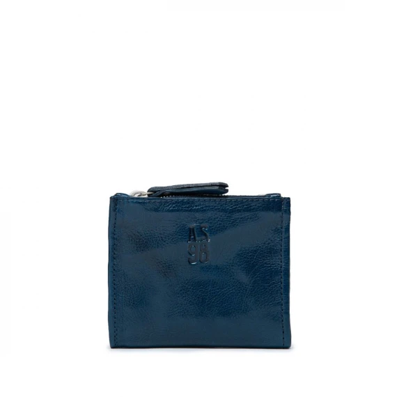 portafogli doppia zip blu