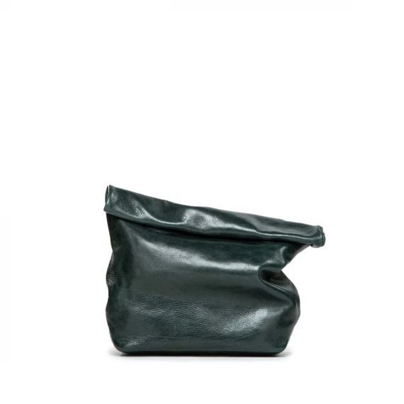 clutch in pelle verde