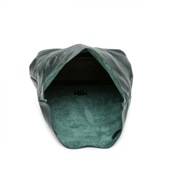 clutch in pelle verde